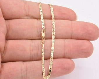 7" 2.3mm Mariner Anchor Link Chain Bracelet Real Solid 10K Yellow Gold