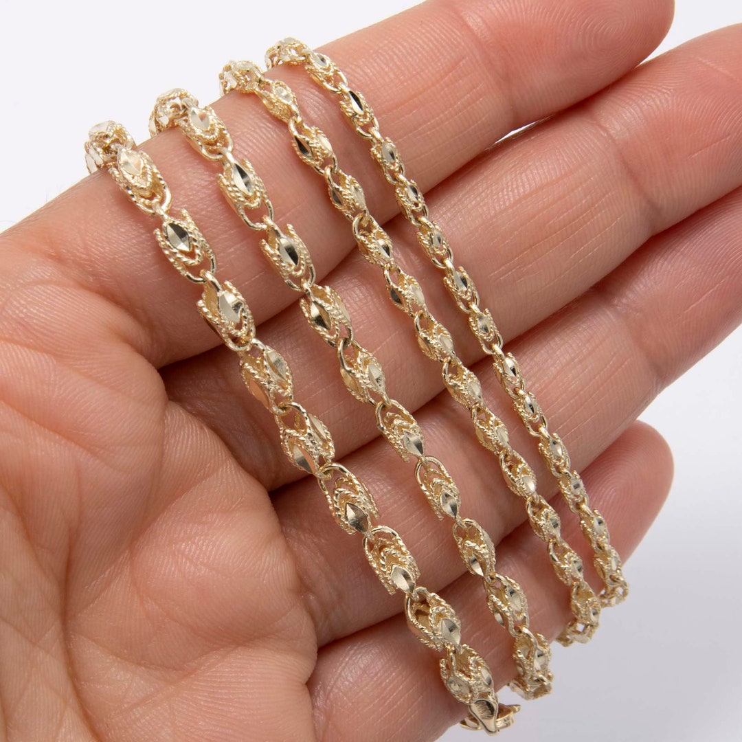 10K Solid Yellow Gold Turkish Rope Chain Bracelet 10K Yellow Gold All ...