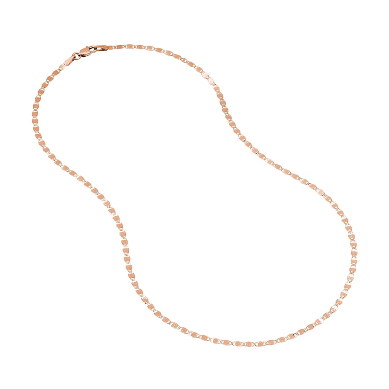 Pulsera de cadena Valentino de 2,7 mm en oro rosa auténtico de 14 quilates imagen 4