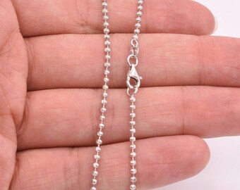 TOUSIATTAR - Collar De Cadena De Cuentas Ajustable De Plata De Ley 925