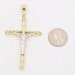 10K Yellow & White Gold Filigree Jesus Crucifix Cross Pendant - Choose Your Chain Length