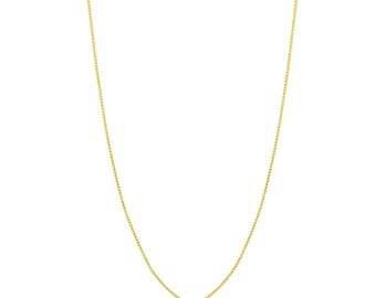 0.55mm Solid Adjustable Box Chain Necklace REAL 14K Yellow Gold Up to 18"