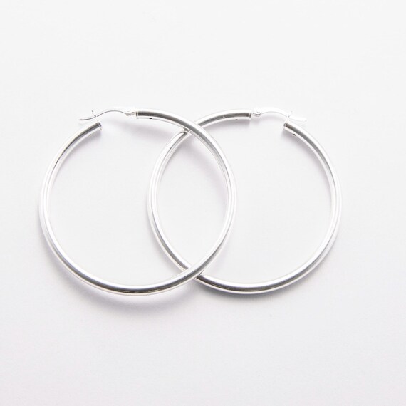 Cerchi 30 Mm Chiusura A Farfalla Orecchini Cerchio Donna In Argento Sterling 925 Con Zirconi Tondi 30 Mm Chiusura - Foto 9