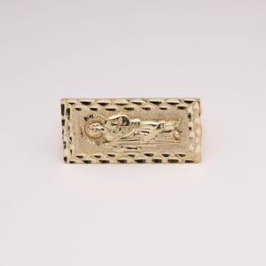 Nugget Design Saint Jude Two-Finger Ring Real 10K Yellow Gold