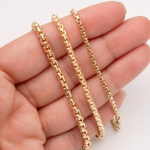 Bracelet à maillons ronds en or jaune 10 carats toutes tailles