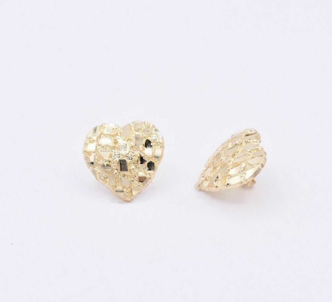 Gold nugget hotsell heart earrings
