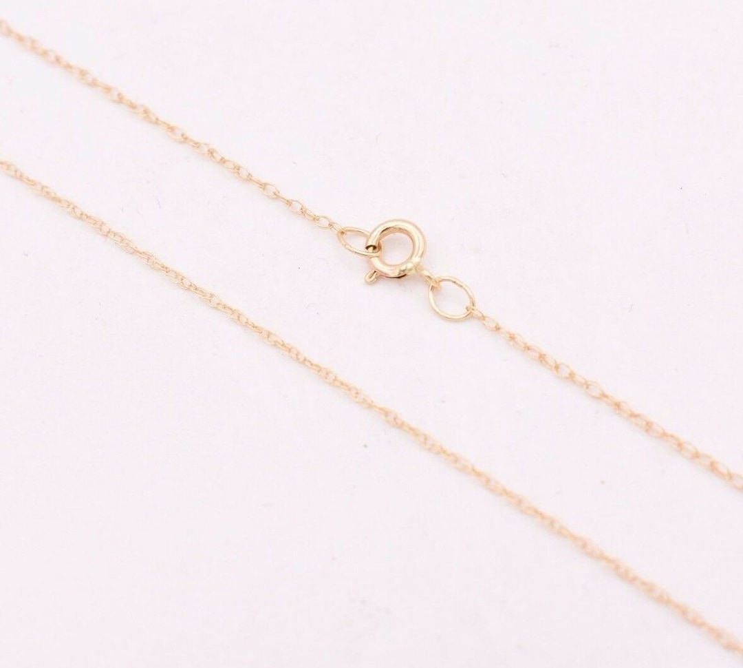 0.6mm Open Dainty Twisted Rope Chain Necklace Real Solid 10K Yellow ...