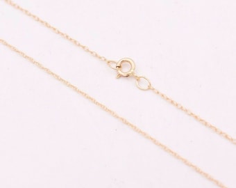 0.6mm Open Dainty Twisted Rope Chain Necklace Real Solid 10K Yellow Gold 16" 18"
