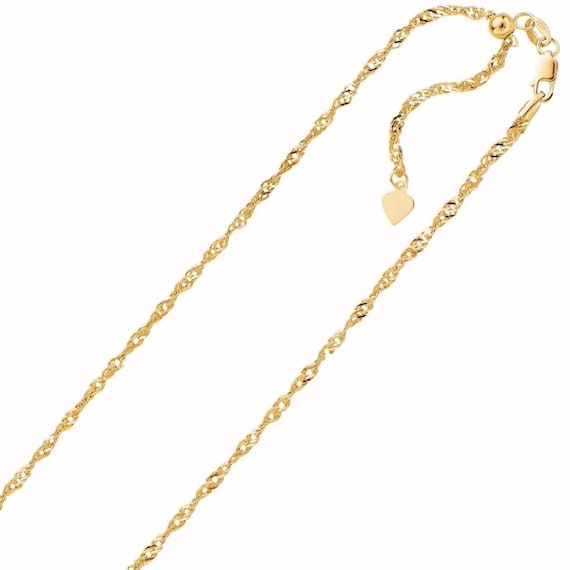 Auriga 18k Yellow Gold 1.1mm Singapore Chain Necklace 16inch  1.1mm 18k Yellow Gold Singapore Chain Necklace, 16 Inch main image 1