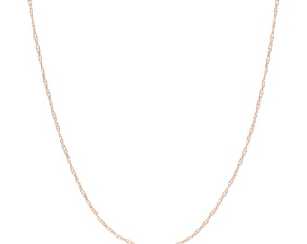 Catena a corda da 0,60 mm in vero oro rosa 14K, 18"
