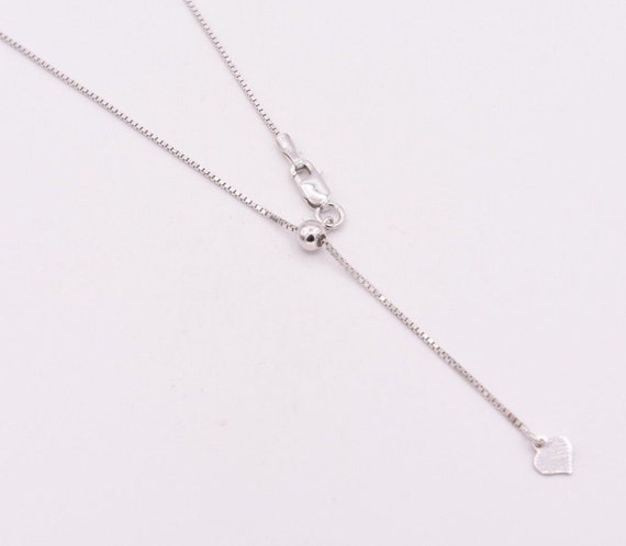 Box Chain Necklace 14K White Gold Clad 
