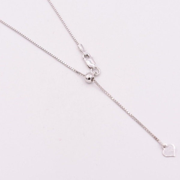 0.80mm Adjustable Box Chain Necklace Sterling Silver 925