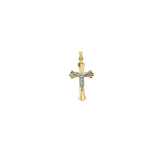Two-tone 3D Jesus Crucifix Body Cross 