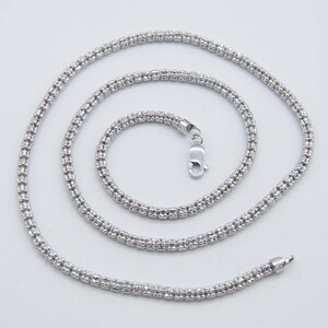 3.3mm Diamond Cut Ice Chain Link Chain Necklace Real 10K White Gold All Sizes image 5