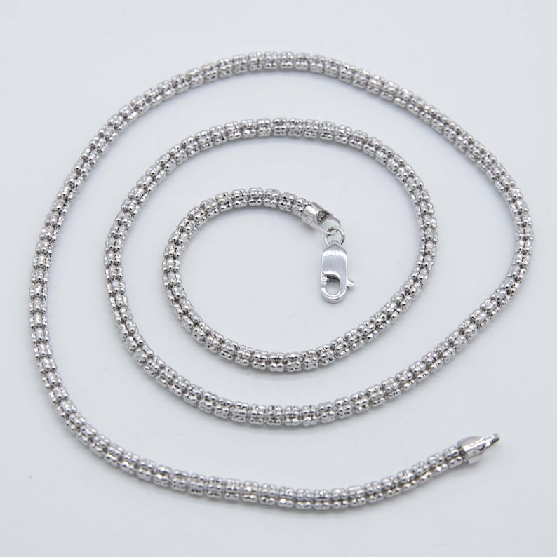 3.3mm Diamond Cut Ice Chain Link Chain Necklace Real 10K White Gold All Sizes image 5