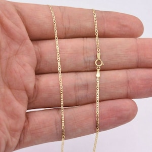 1.4mm Mariner Anchor Link Necklace Chain Real 10K Yellow Gold 22&quot;