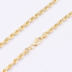 3.4 mm Strukturiertes Twisted Rope Fußkettchen mit Karabiner Echt 10K Gelbgold 10&quot;