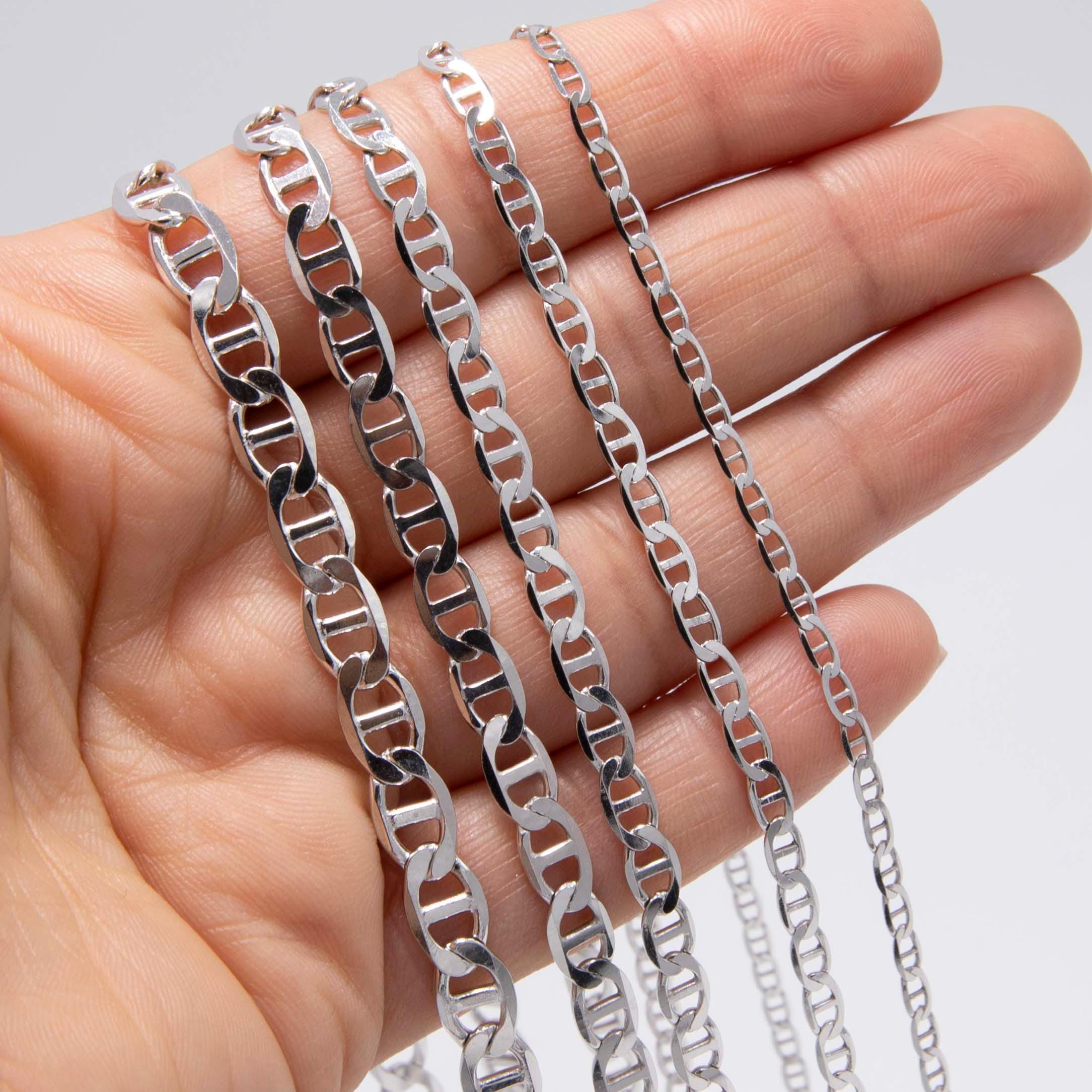 Mariner Link Chain Solid Sterling Silver 925 Italy All Sizes - Etsy