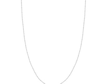 Cadena Singapur de 1,15 mm con cierre de anilla de resorte Oro blanco auténtico de 14 quilates TODOS LOS TAMAÑOS