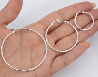 Orecchini A Cerchio Donna Argento Sterling Beginnings – Diametro 2,1 Cm, Finitura Lucida In Scatola Regalo