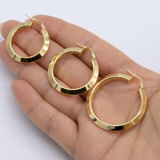 Orecchini A Cerchio Oro 18K, Donna - Cerchi Da 40mm In Argento Sterling 925 Placcato Oro, Ipoallergenici, Regalo Anche Per Pelli Sensibili