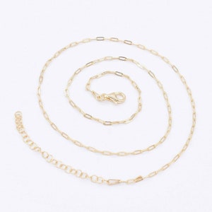 1.6mm Adjustable Paperclip Choker Chain Necklace Yellow Gold Clad Silver 925