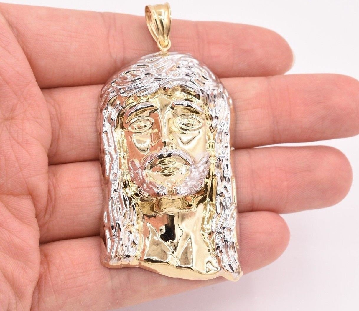 3 Huge Men's Diamond Cut Jesus Head 