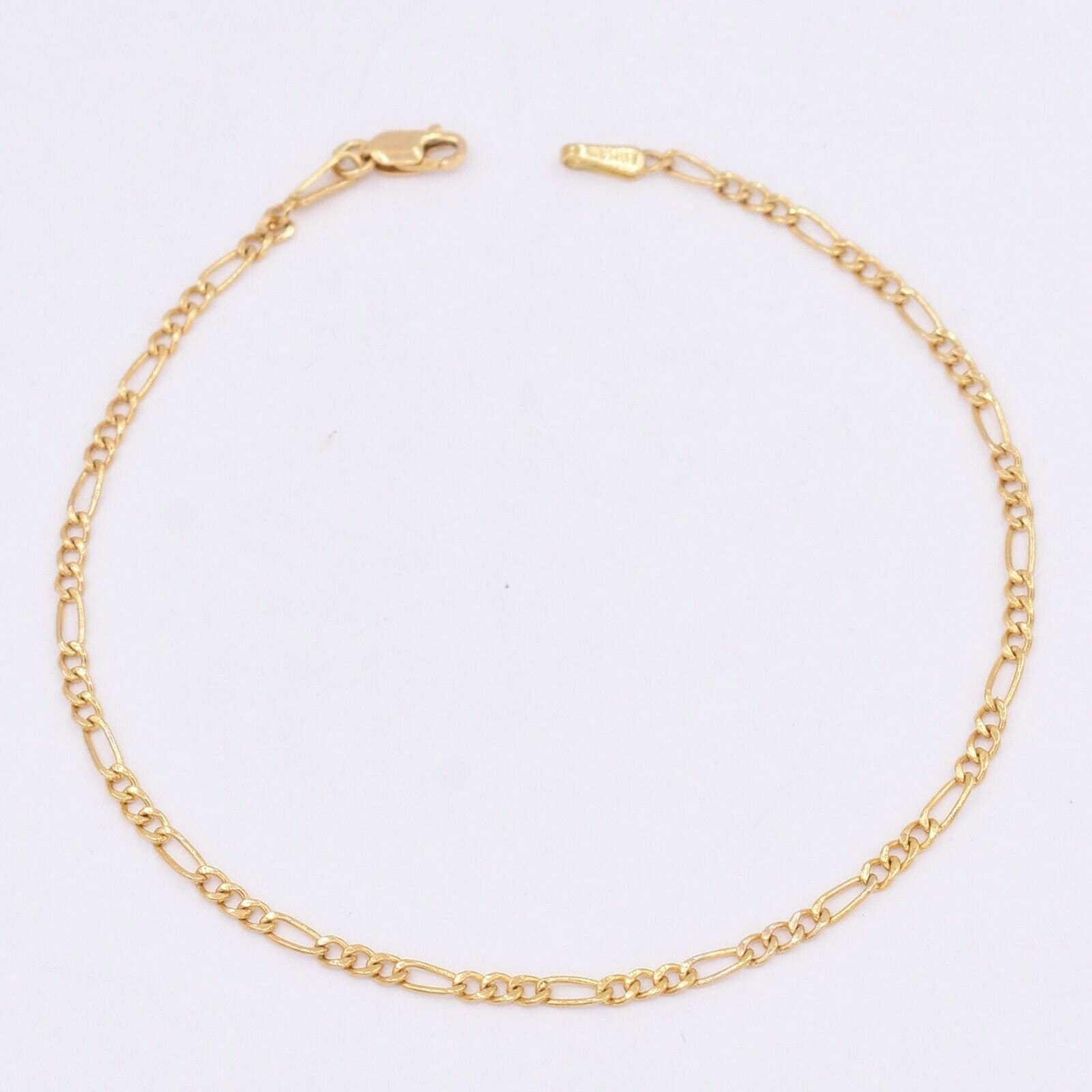 k*u様 10K Figaro Bracelet 19cm 2mm 10k Solid Gold 2mm Figaro Link Bracelet 7