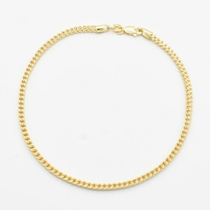 2.2 mm Italienisches Quadrat Franco Gliederkettenarmband Echtes 10K Gelbgold 8.25 &quot;