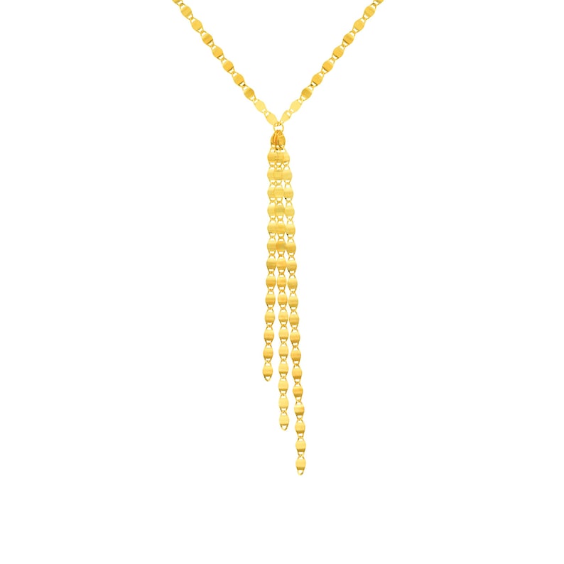 Adjustable Double Strand Valentino Choker Necklace Real 14K Yellow Gold 17" image 2