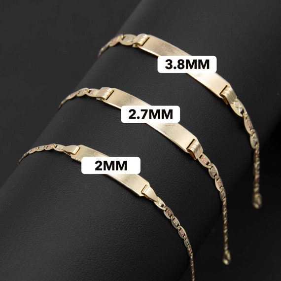 10K Yellow Gold Baby ID Curb Link Bracelet – Boulevard Diamonds