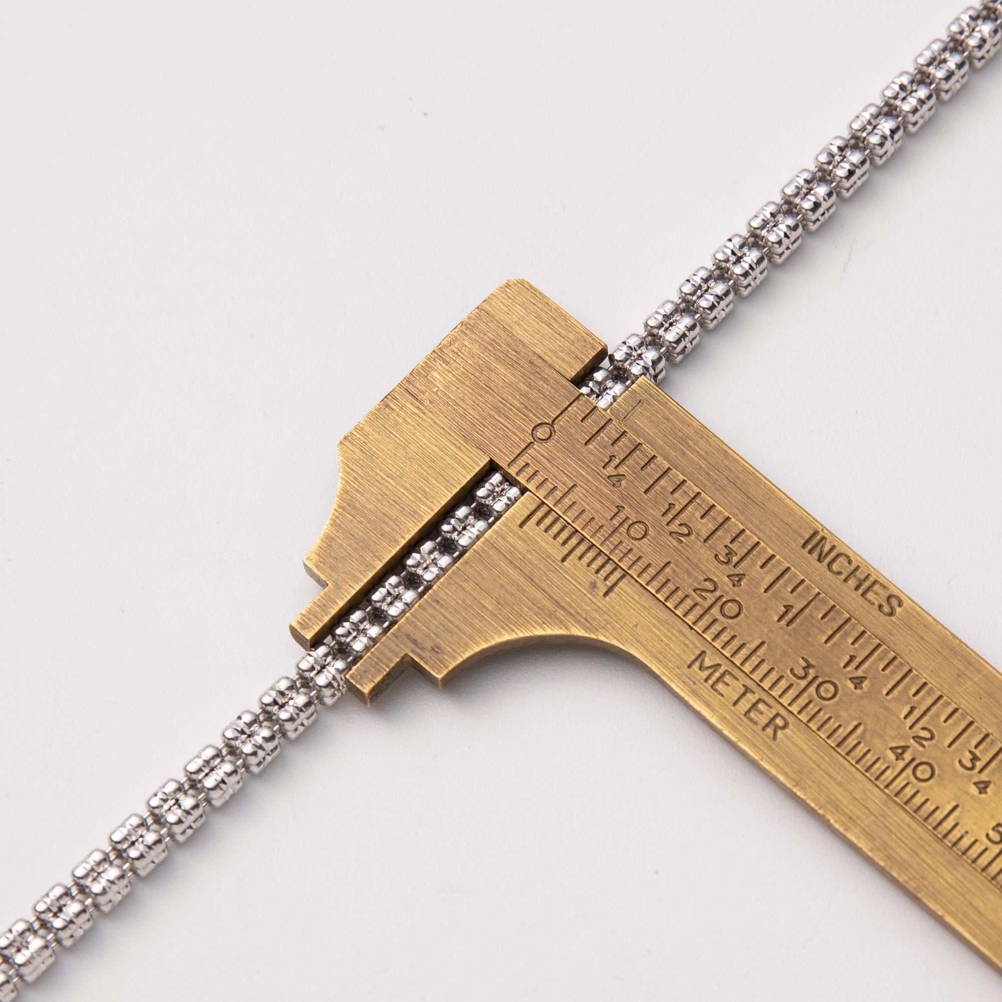 4mm Rhodium Diamond-cut Ice Link Chain Sterling Silver 925 Italy All ...