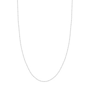 1.7mm Singapore Twisted Sparkle Chain Necklace Real 14K White Gold