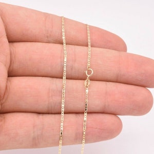 1.2mm Mariner Anchor Link Chain Necklace Real Solid 10K Yellow Gold
