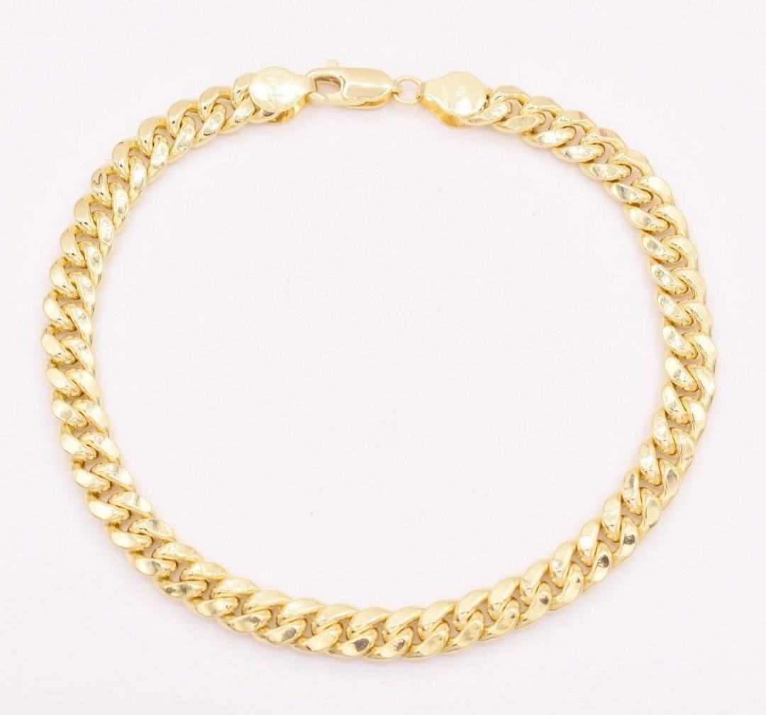 6mm Mens Miami Cuban Link Bracelet Real 10K Yellow Gold 8.5 8.00 Grams ...