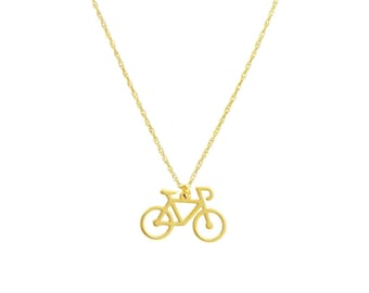 Minifietshanger verstelbare ketting ketting echt 14K geel goud tot 18&quot;