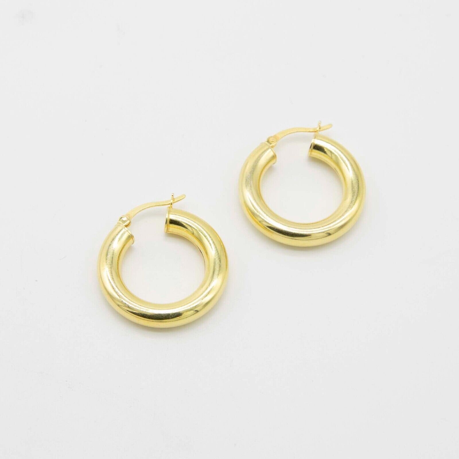 Goldum NYC 3mm X 45mm 14K Yellow Gold-Plated Sterling Silver Hoop Earrings