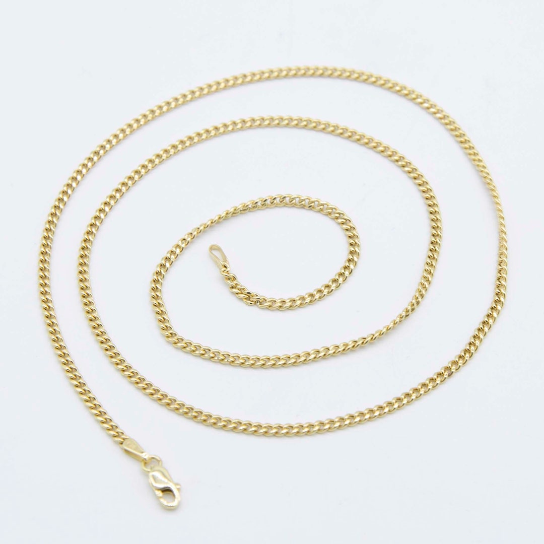 2mm Miami Cuban Royal Link Necklace Chain Real 10K Yellow Gold All ...