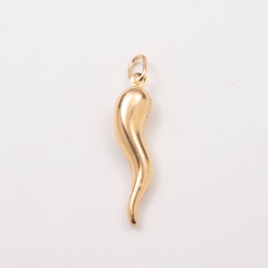 Italienische Cornicello Horn Charme Viel Glück Schutz Amulett 14 K