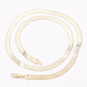 7mm High Polished Herringbone Necklace Chain 10K Solid Yellow Gold  ALL SIZES