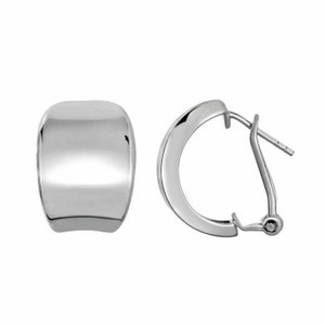 3/4" Polished Fancy Wide C Huggie Hoop Earrings 925 Sterling Silver