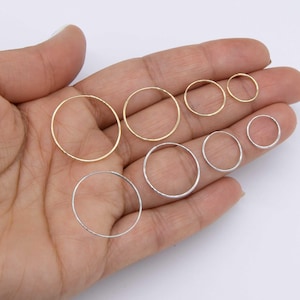 Polished Endless Huggie Hoop Earrings Real 10K Gold All Sizes