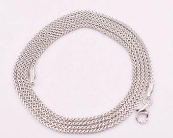 1.50mm Anti-Tarnish Solid Franco Chain Necklace Real 925 Sterling Silver ITALY