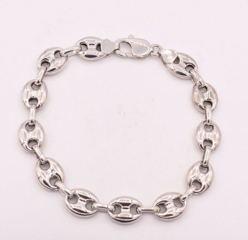 11mm Puffed Gucci Anchor Mariner Link Bracelet 14K White Gold Etsy