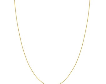 1.00mm Hollow Square Wheat Franco Spiga Chain Necklace Real 14K Yellow Gold