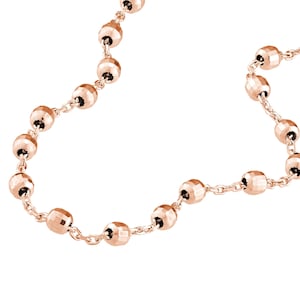 2.5mm Diamond-Cut Bead Adjustable Chain Bracelet Real 14K Rose Gold Up to 7.5"