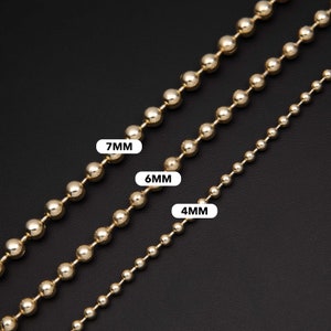 Simple Design Silver/Gold Stainless Steel Ball Bead Chain Necklace Or Bracelet E - Foto 2