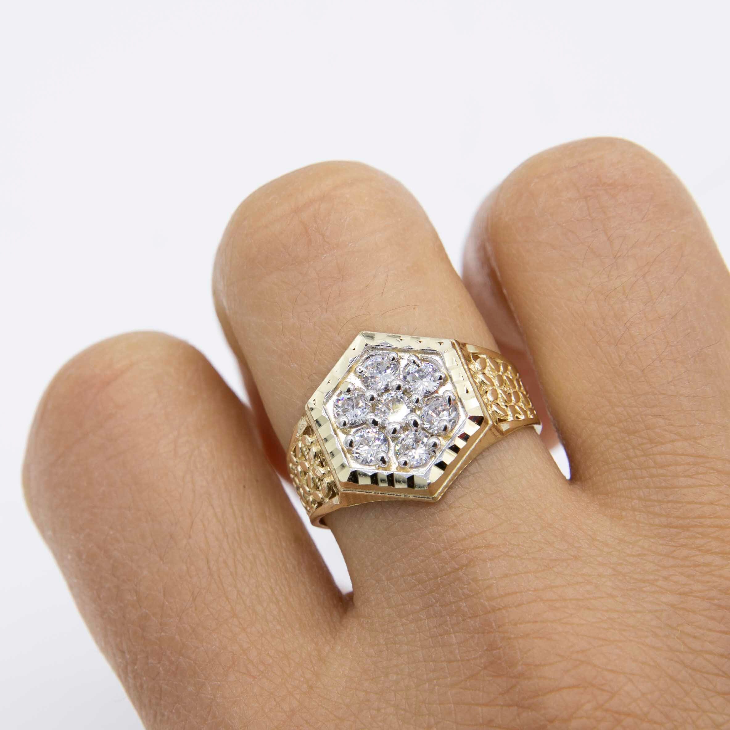 Bold Link Ring in 10kt Yellow Gold