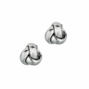 1/4&quot; Mini Classic Polished Love Knot Stud Earrings Real 14K White Gold 0.7gr