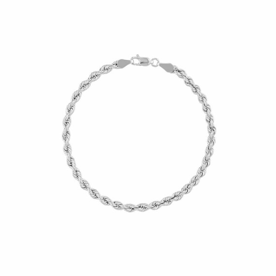 4mm Twisted Rope Chain Bracelet Real 